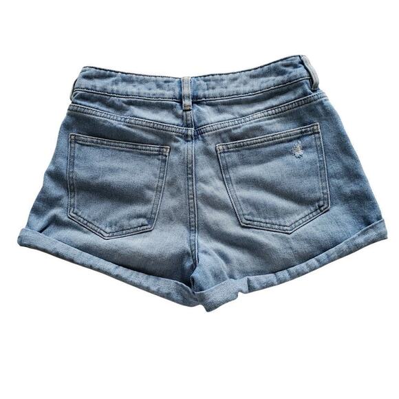 PacSun Light Blue Ripped Denim Mom Shorts Size 26 - Picture 5 of 16